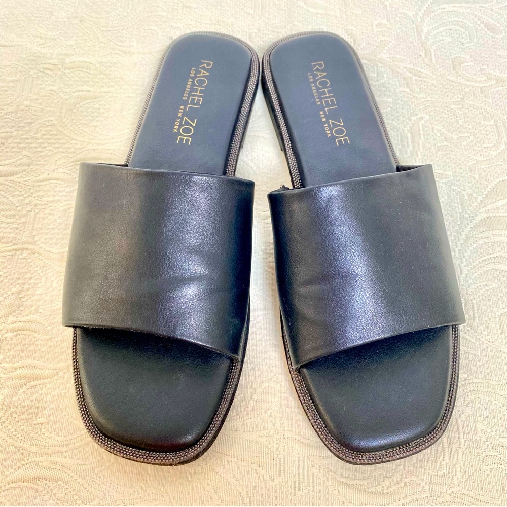 Rachel Zoe Black Tudor Women’s slide sandals  Sz 7.5 Almost new